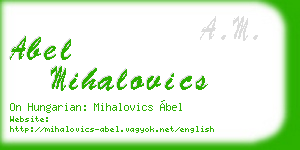 abel mihalovics business card